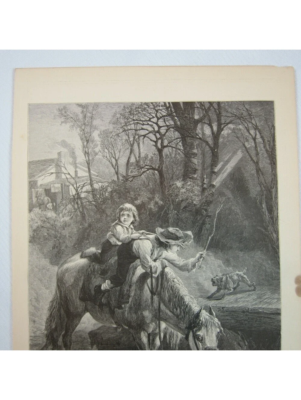Antique 1874 Wood Engraving Print Coming From the Forge John S. Davis The Aldine